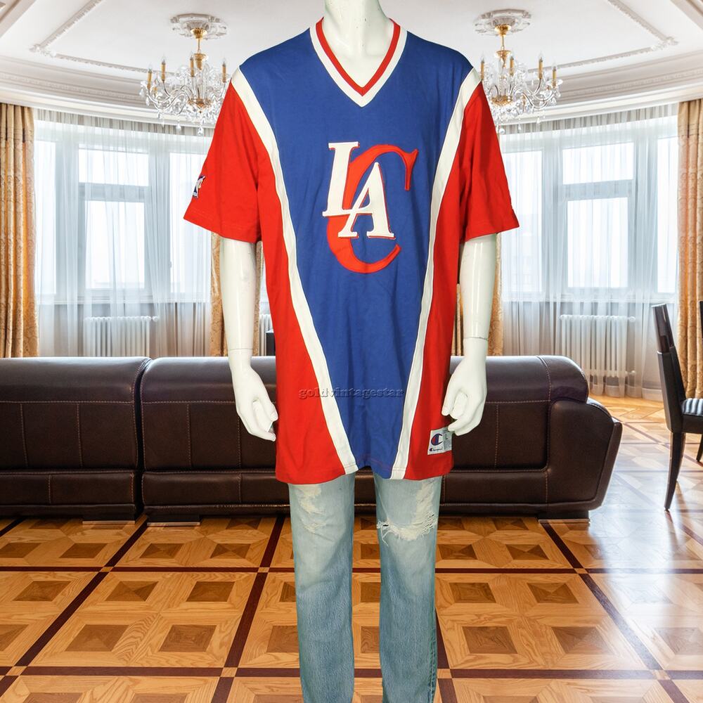 Vintage LA Clippers Champion Warm-Up Shooting Shirt Tee XXL